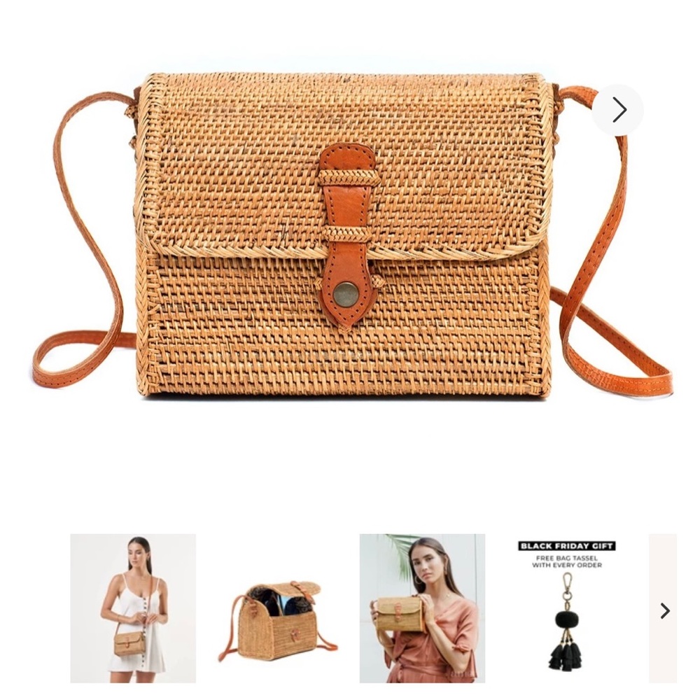 Woven rattan bag